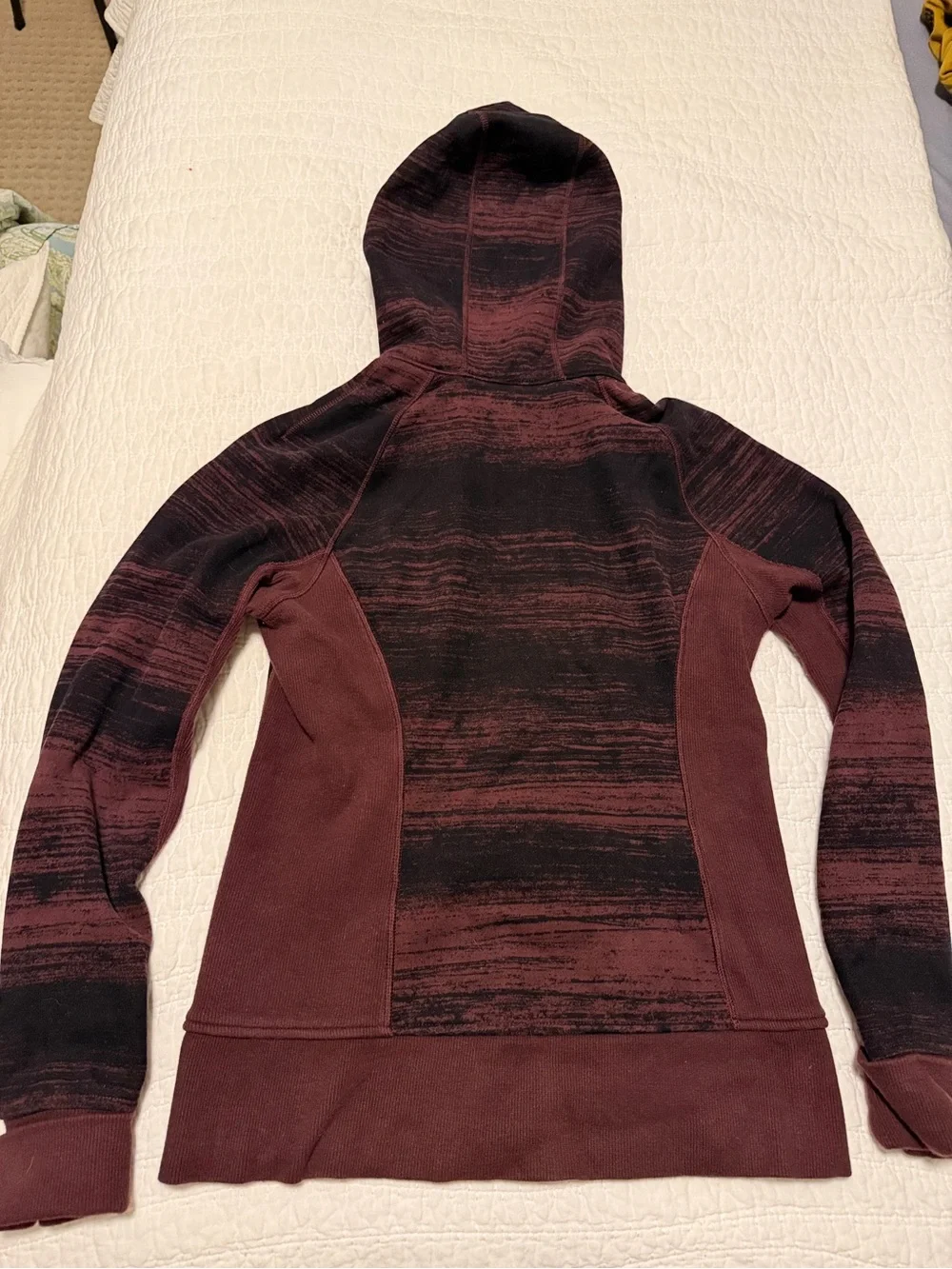 lululemon athletica Maroon and Black Heathered Full-Zip Hoodie